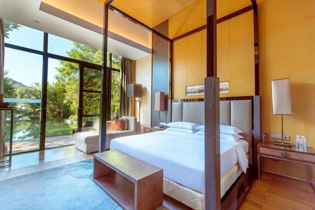 Bed in The Mulian Urban Resort Hotels Huadu