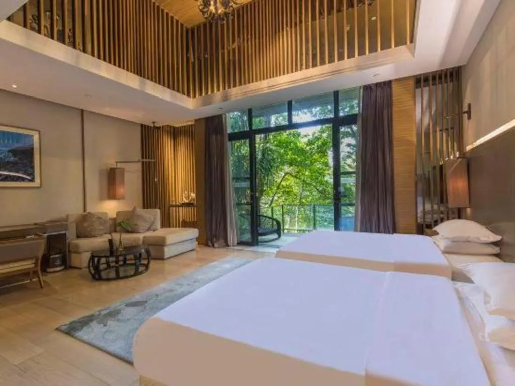 Bed in The Mulian Urban Resort Hotels Huadu