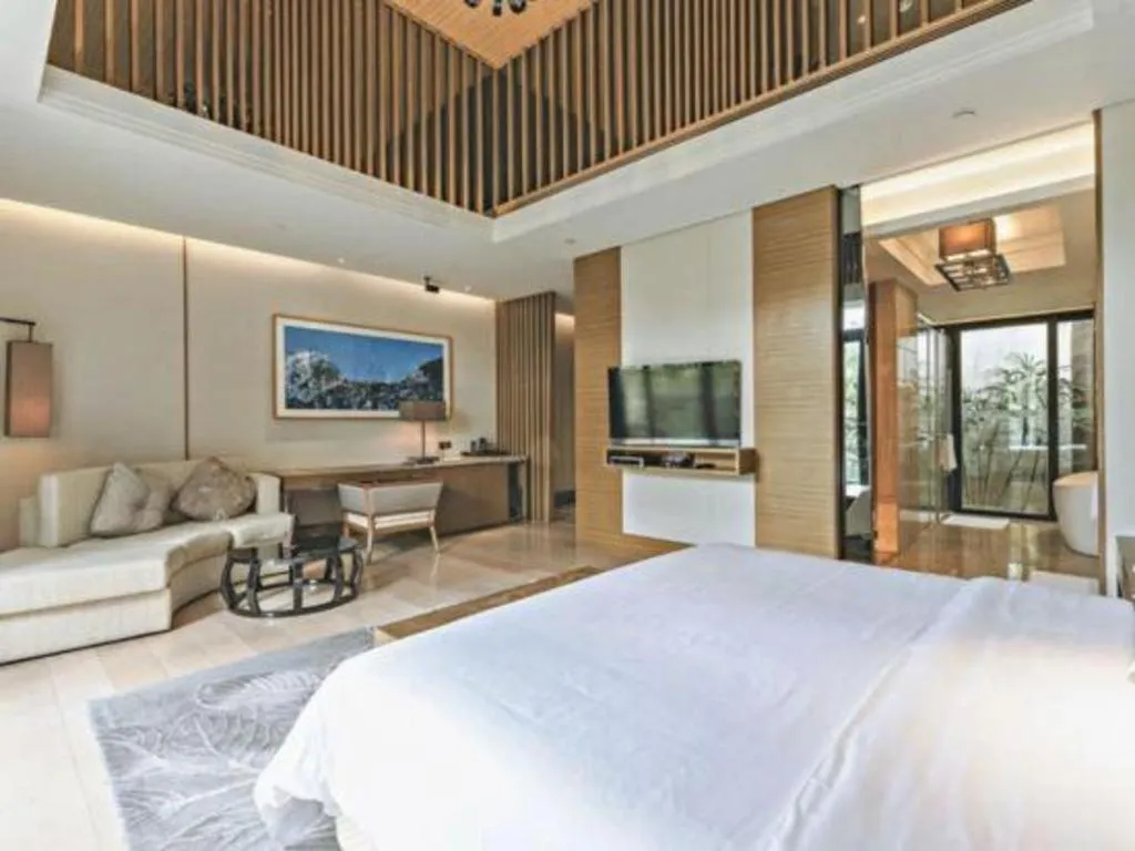 Bed in The Mulian Urban Resort Hotels Huadu