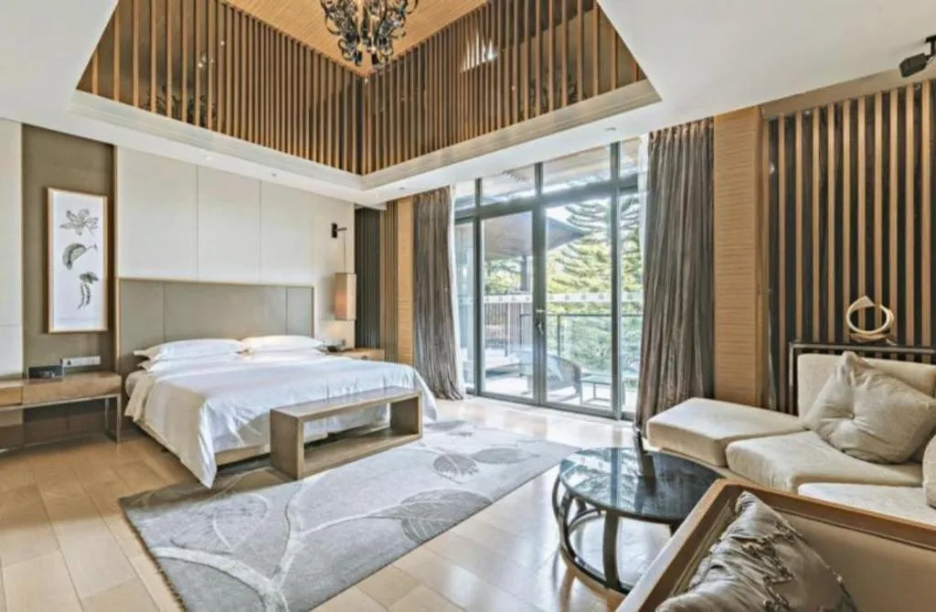 Bed in The Mulian Urban Resort Hotels Huadu