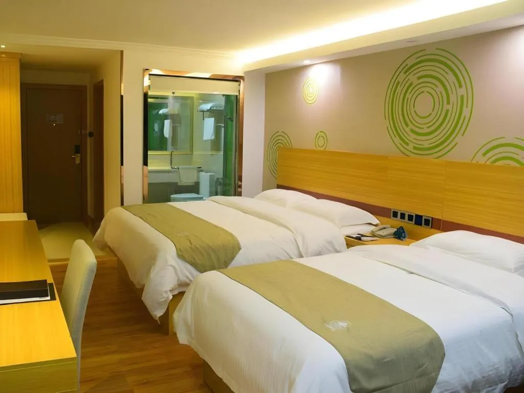 Bed in GreenTree Inn Qingyuan Qinghe Avenue Branch