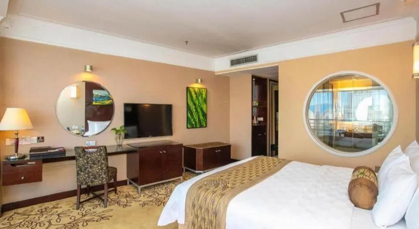 Bed in Qingdao Blue Horizon Hotel Laoshan