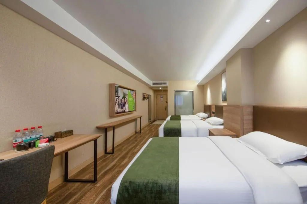 Bed in GreenTree Inn Jiangsu Changzhou Henglin Town Shuntong Road Express Hotel