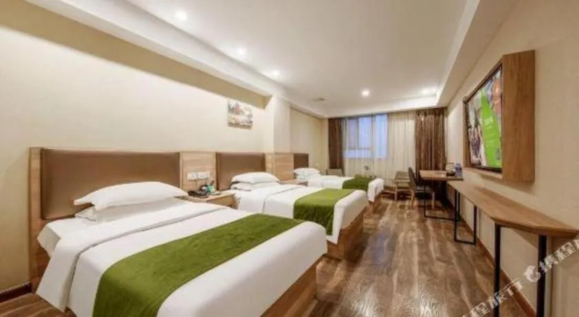Bed in GreenTree Inn Jiangsu Changzhou Henglin Town Shuntong Road Express Hotel
