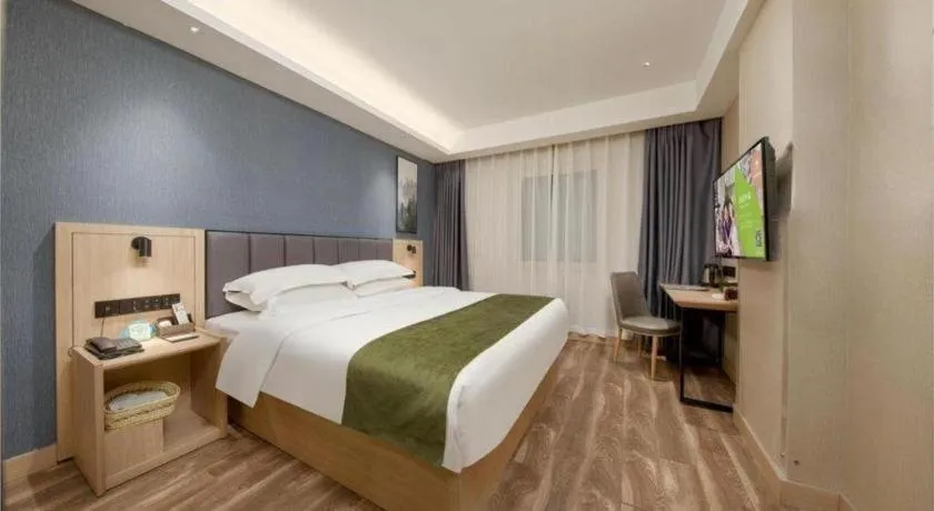 Bed in GreenTree Inn Jiangsu Changzhou Henglin Town Shuntong Road Express Hotel