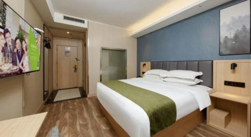 Bed in GreenTree Inn Jiangsu Changzhou Henglin Town Shuntong Road Express Hotel