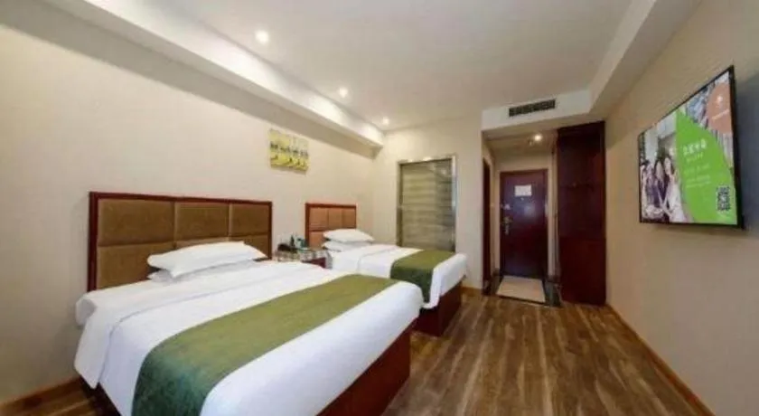 Bed in GreenTree Inn Jiangsu Changzhou Henglin Town Shuntong Road Express Hotel