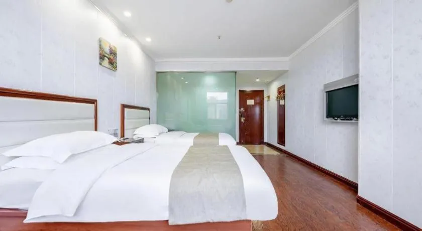 Bed in GreenTree Inn Yinchuan Pedestrian Street East Liqun Street Express Hotel
