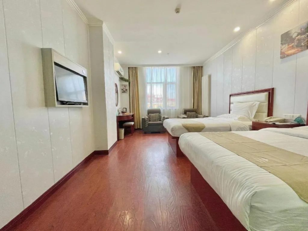 Bed in GreenTree Inn Yinchuan Pedestrian Street East Liqun Street Express Hotel