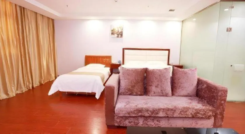 Bed in GreenTree Inn Yinchuan Pedestrian Street East Liqun Street Express Hotel