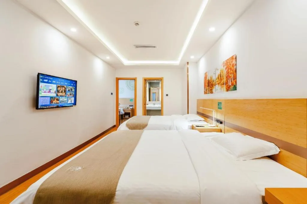 Bed in GreenTree Inn Suzhou Changshu North Haiyu Road Changhui Square Express Hotel