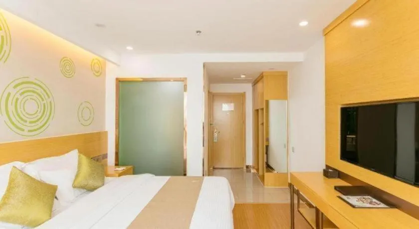 Bed in GreenTree Inn Qufu High Speed Railway Station