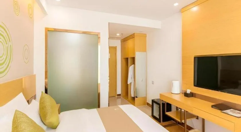 Bed in GreenTree Inn Qufu High Speed Railway Station