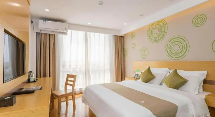 Bed in GreenTree Inn Qufu High Speed Railway Station