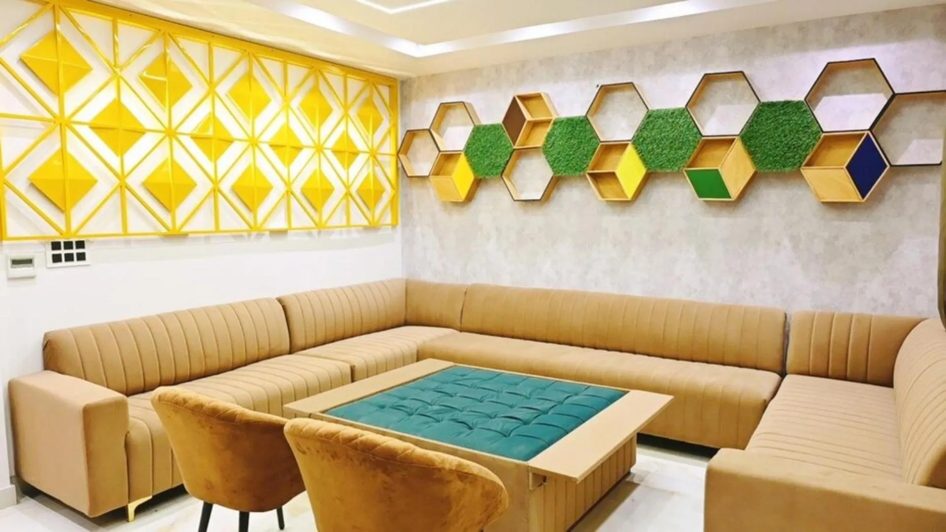 Seating area in The Posh Hotel