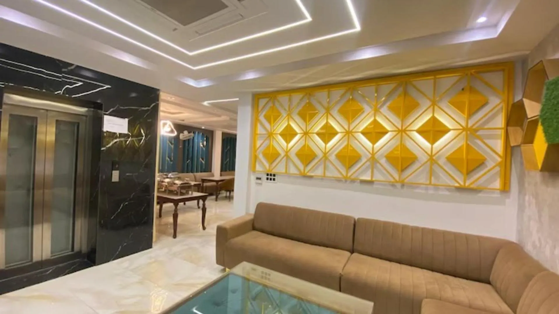 Seating area in The Posh Hotel