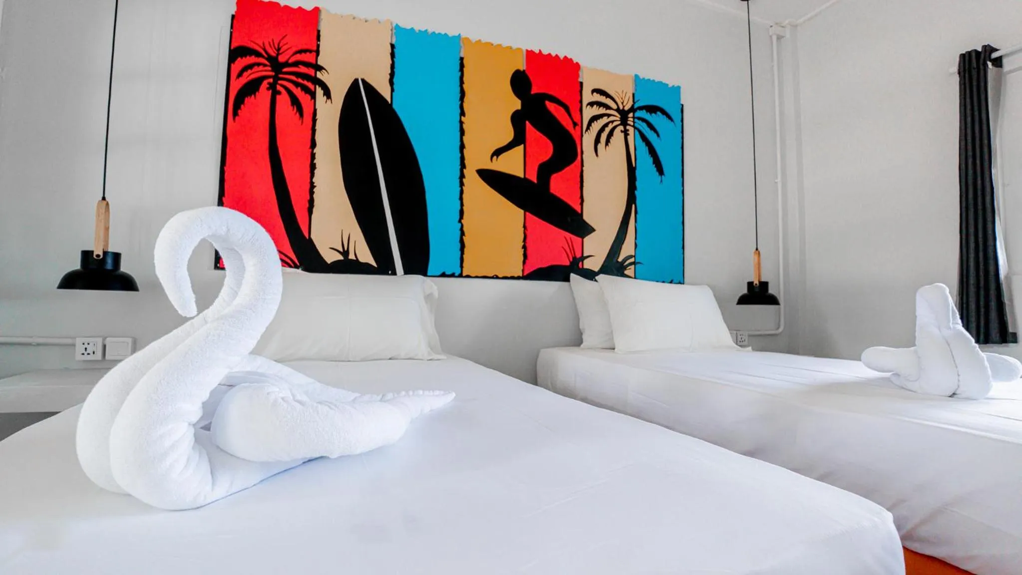 Bed in Slumber Party Beach Club and Resort Koh Phangan