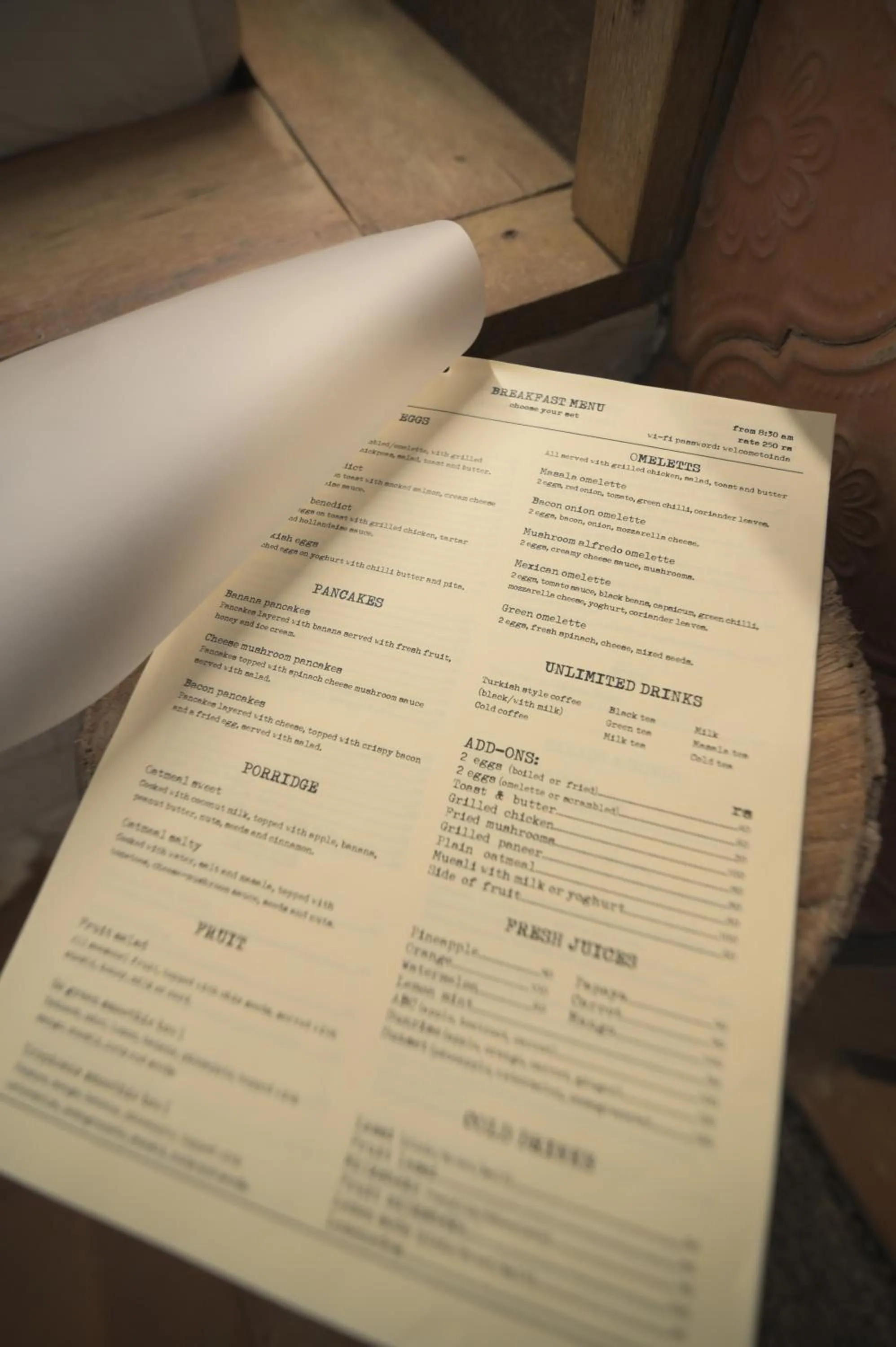 Food and drinks in InDa hotel