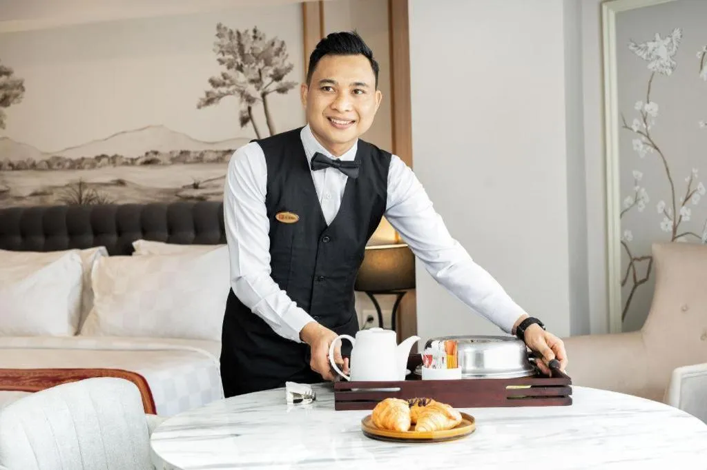 Bed in Hotel Pangeran