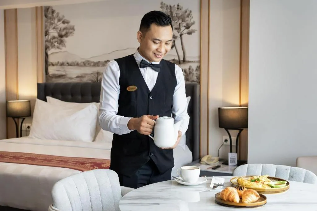 Bed in Hotel Pangeran