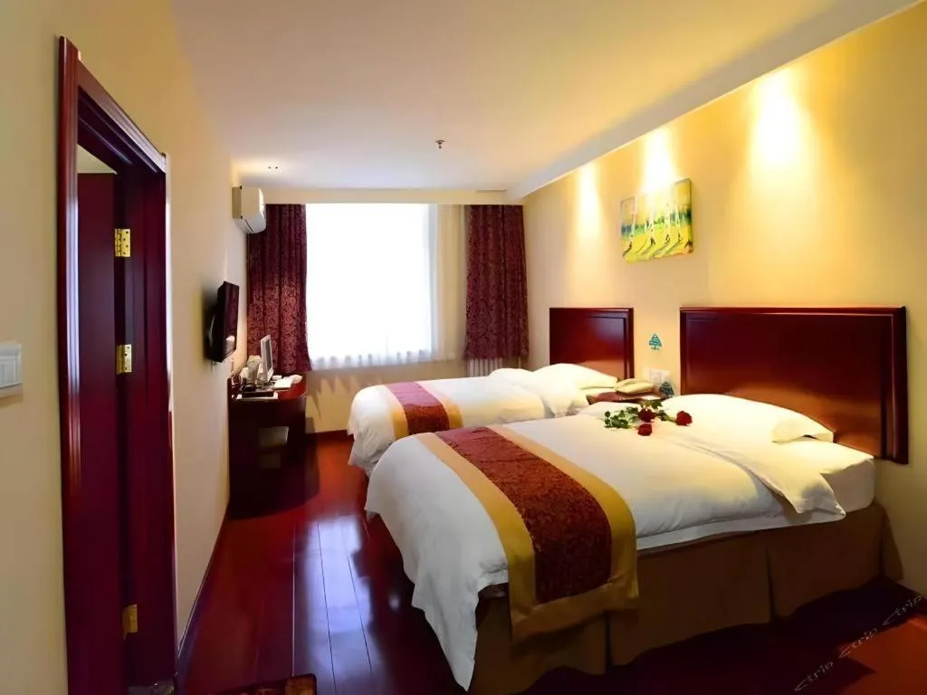 Bed in GreenTree Inn Shandong Yantai Penglai Pavilion Bus station Express Hotel