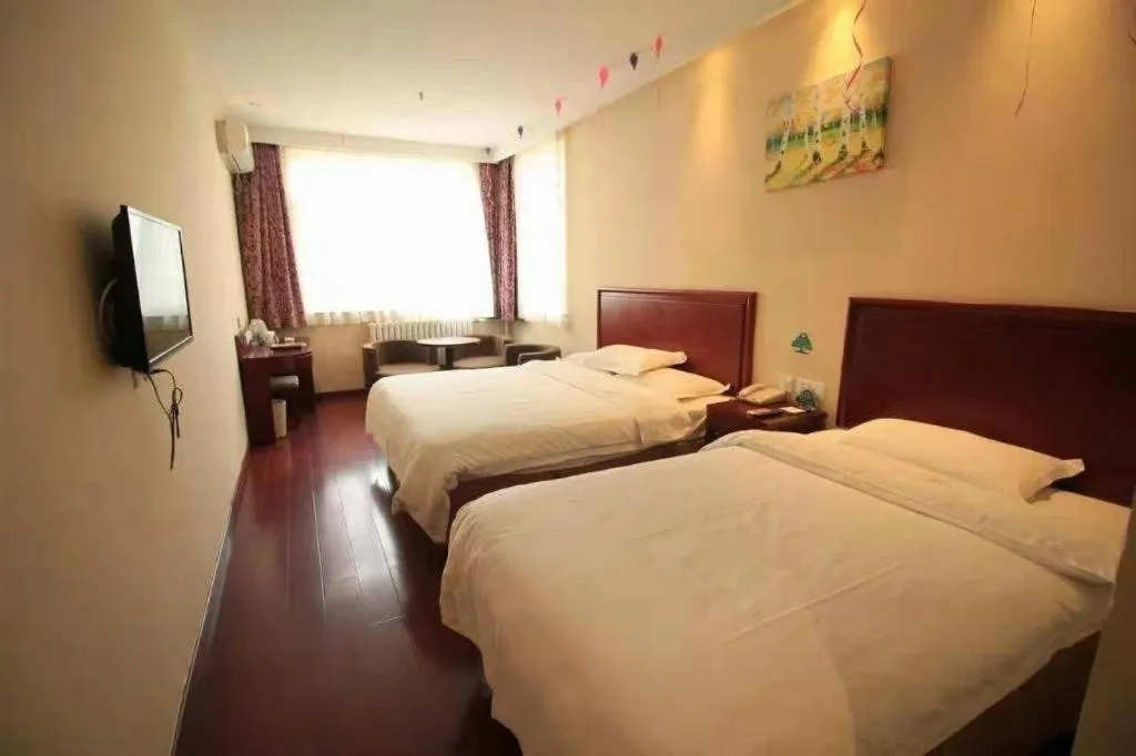 Bed in GreenTree Inn Shandong Yantai Penglai Pavilion Bus station Express Hotel