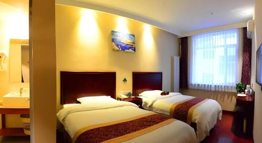 Bed in GreenTree Inn Shandong Yantai Penglai Pavilion Bus station Express Hotel