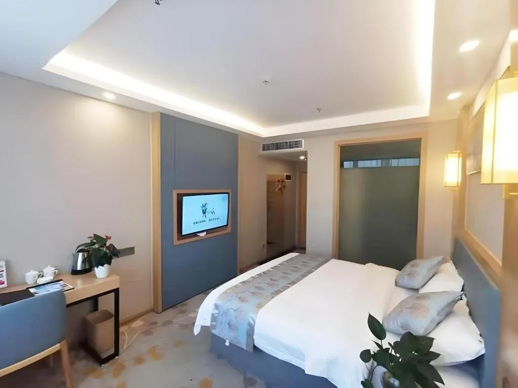 Bed in GreenTree Inn Guiyang Wudang District High-speed Railway East Station