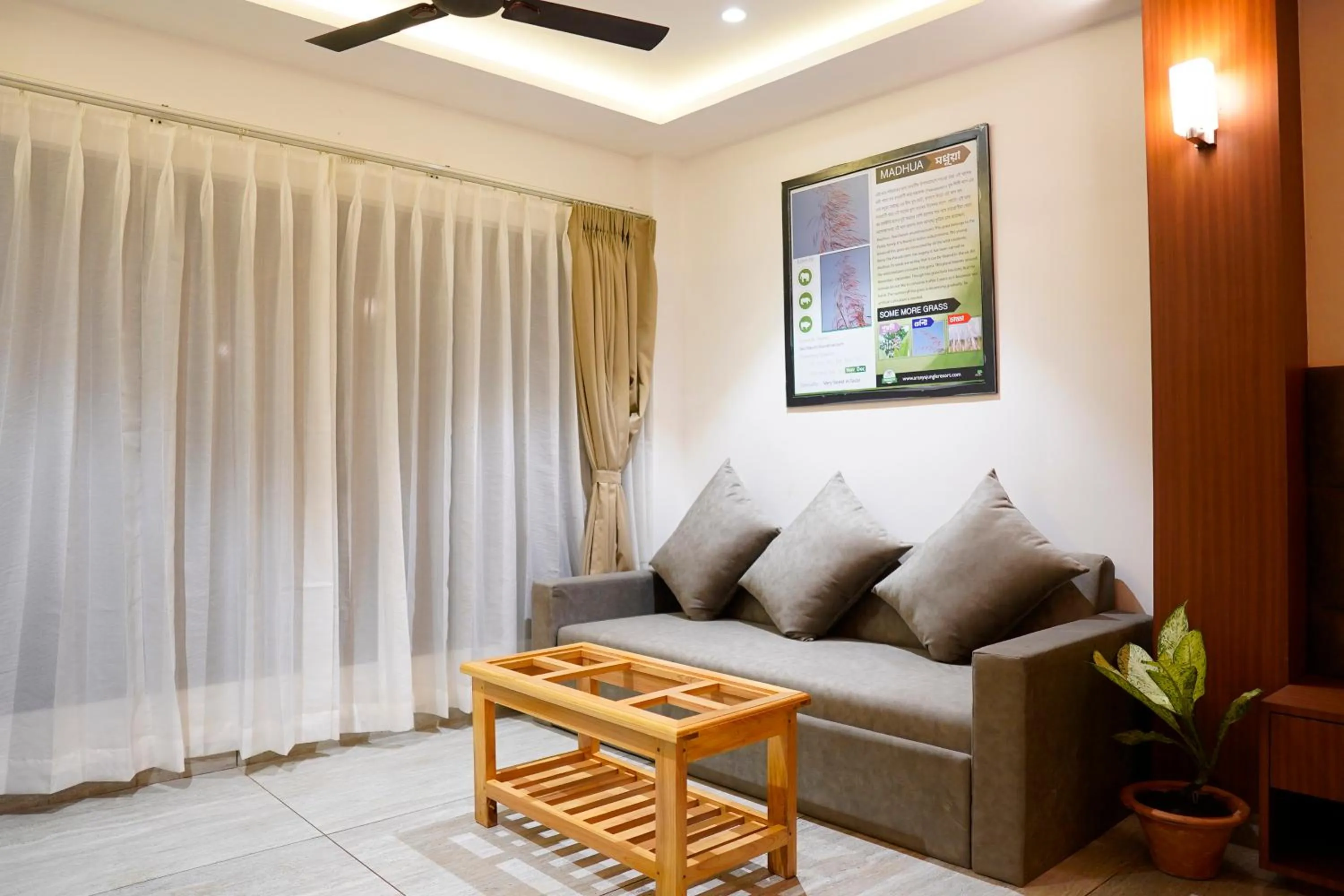 Seating area in Aranya Jungle Resorts