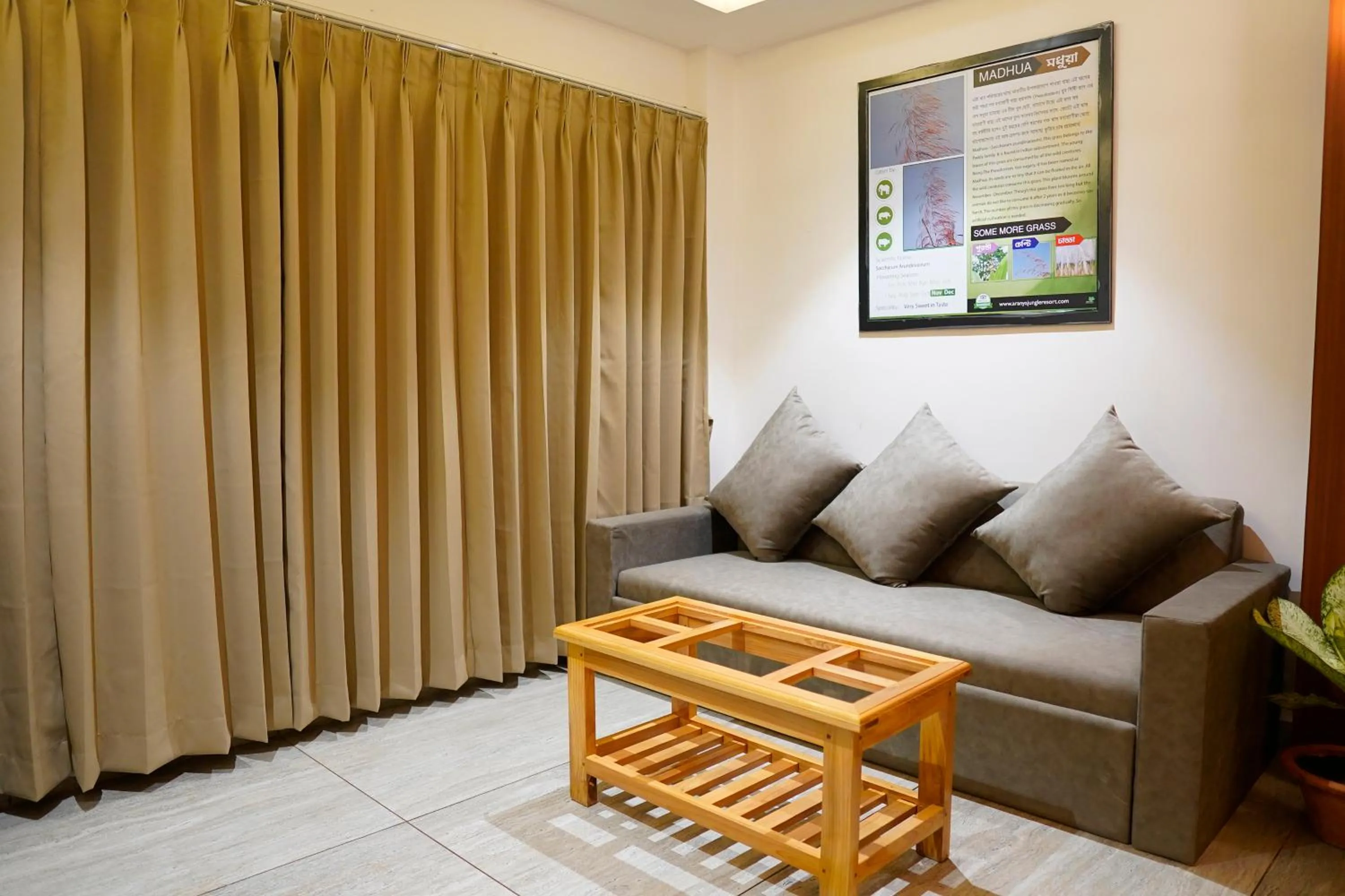 Seating area in Aranya Jungle Resorts