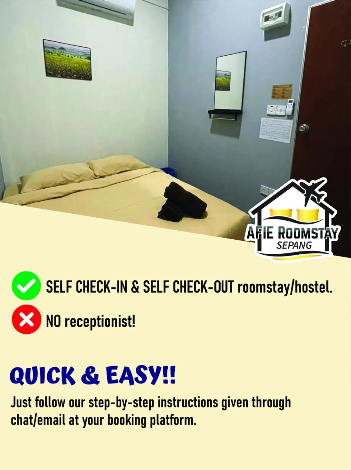 Lobby or reception, Bed in Afie Roomstay KLIA Airport Transit