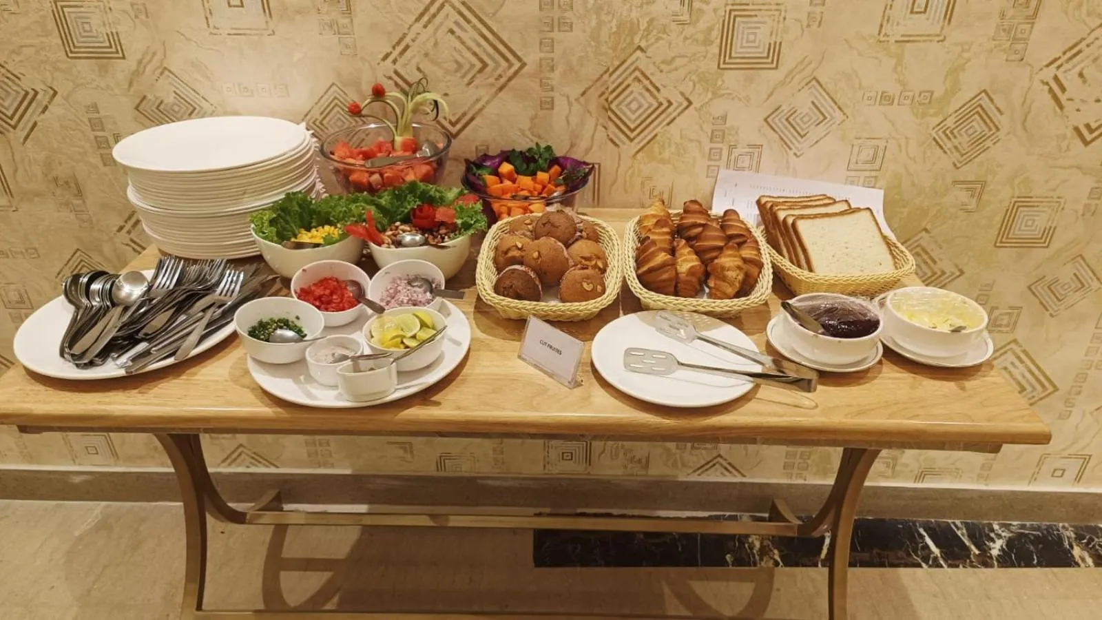 Buffet breakfast in The Ontime Hotel, Bangalore