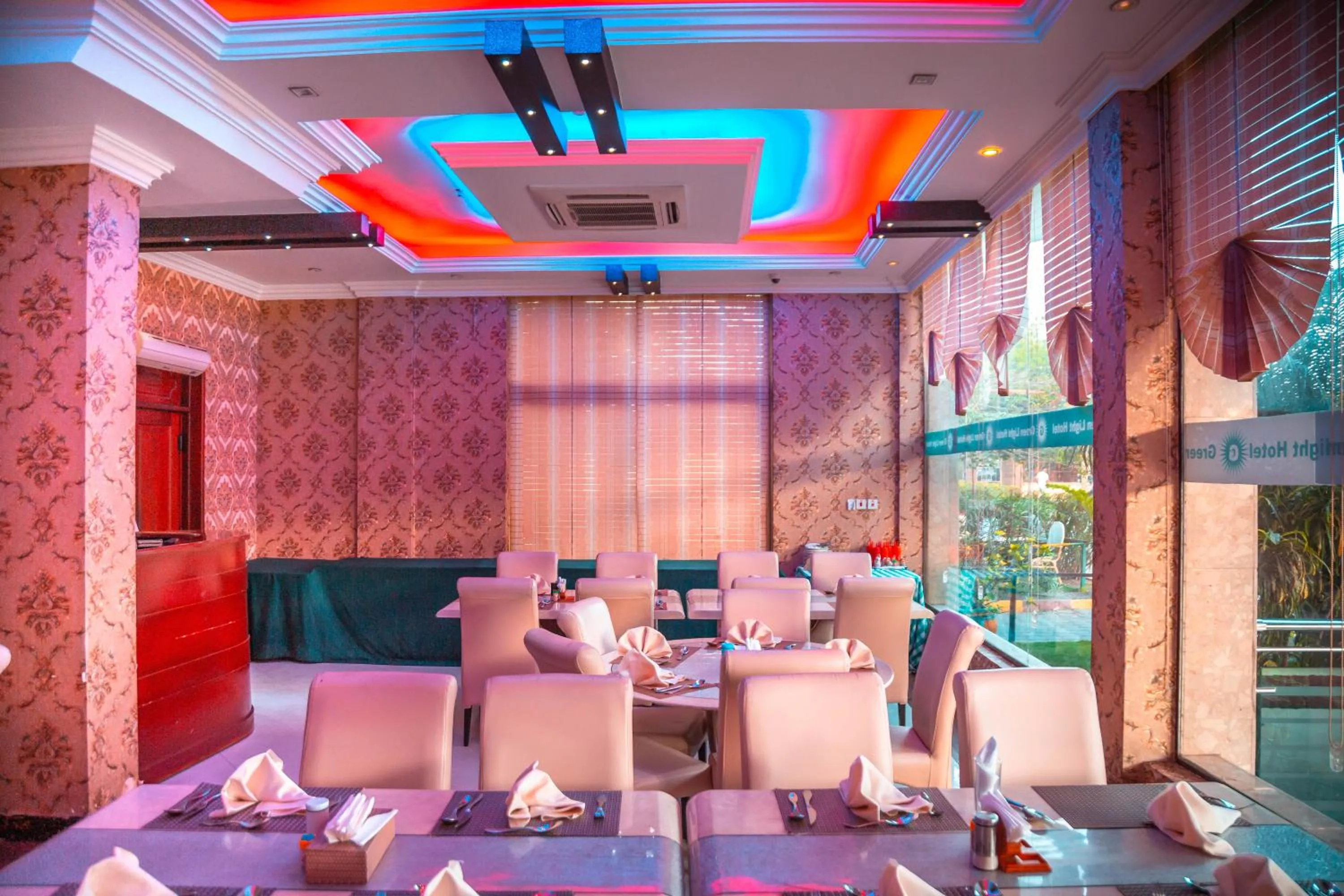 Seating area in Greenlight Hotel