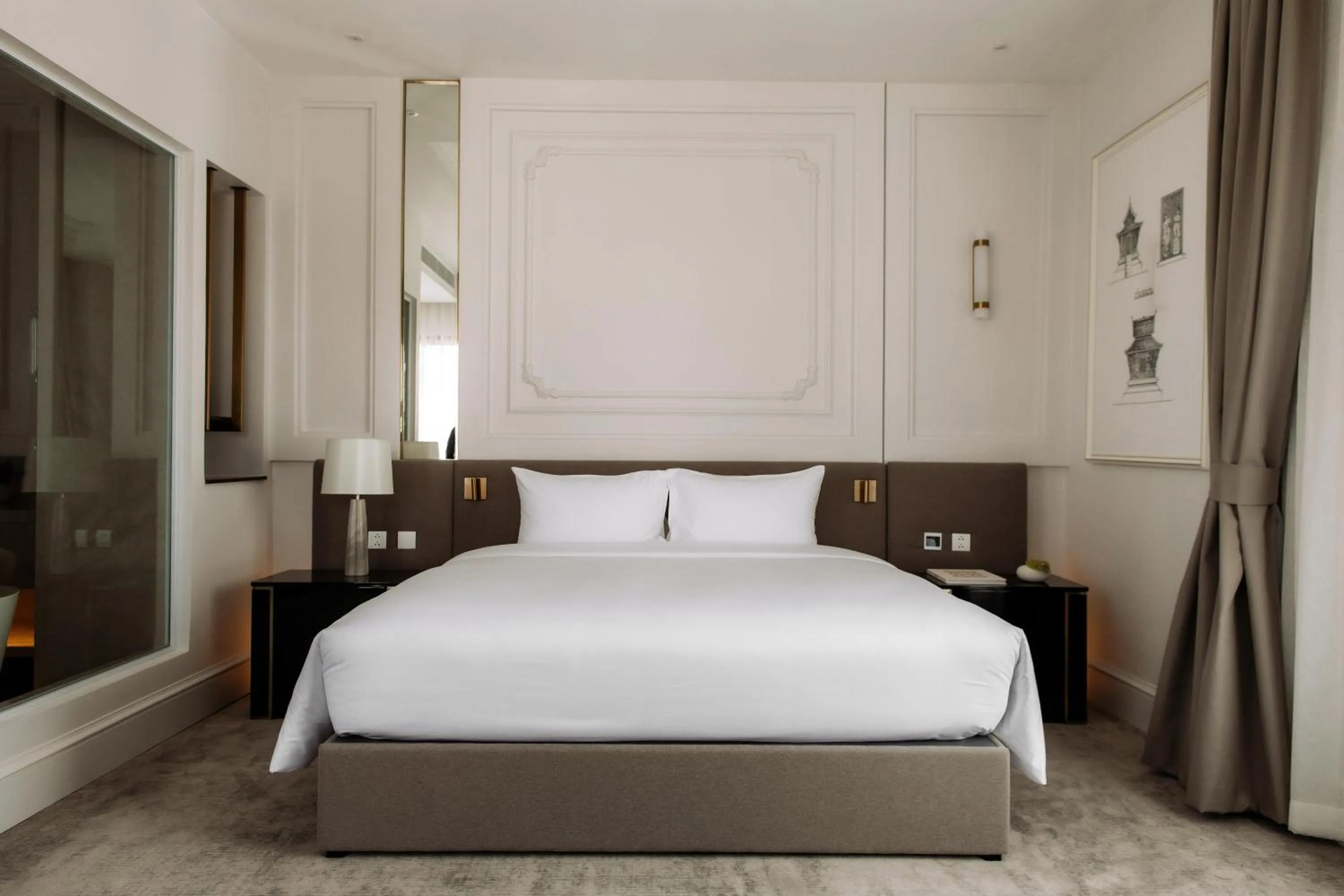 Bed in Souphattra Hotel Vientiane