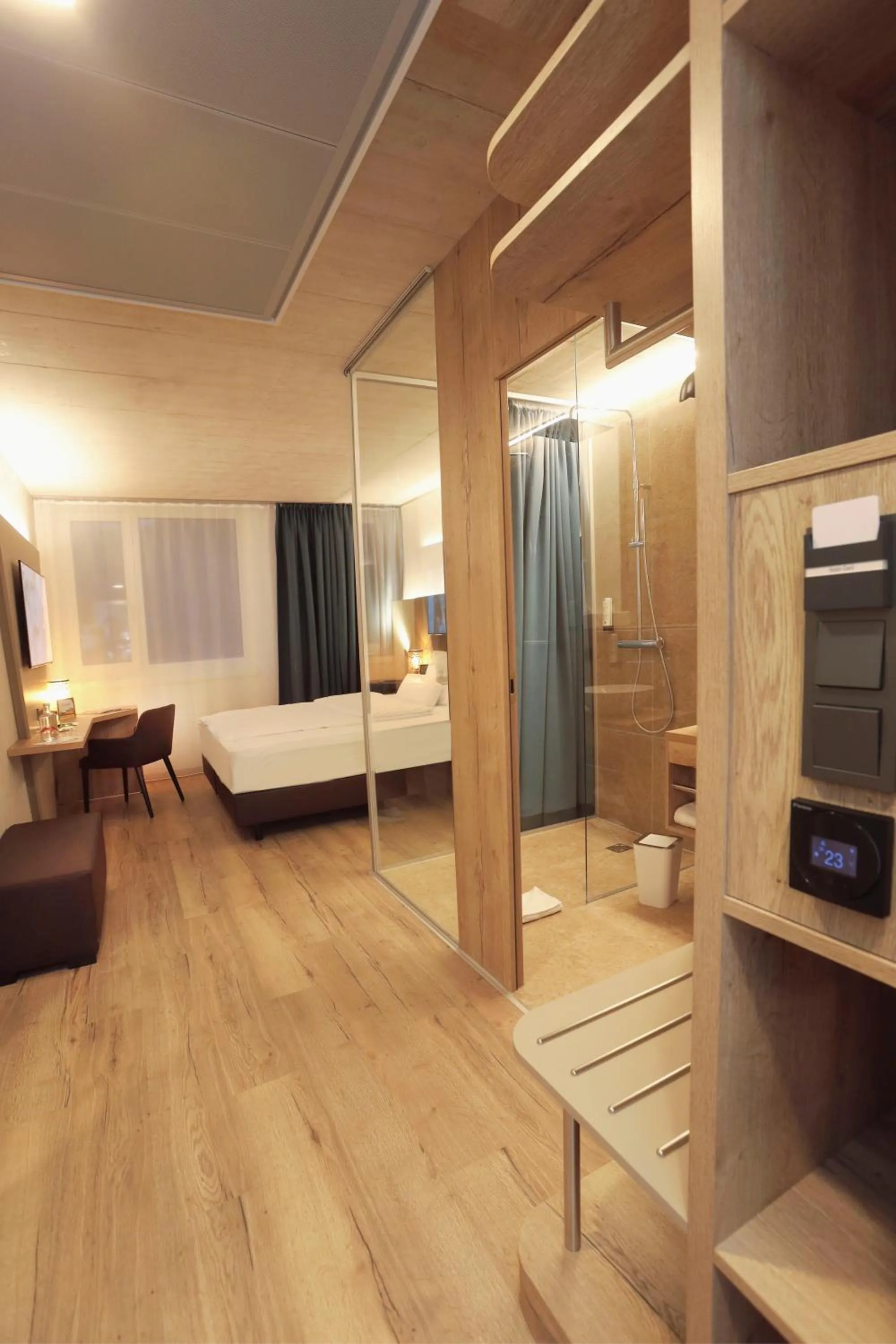 Bed in Hotel im Zentrum für Visionen