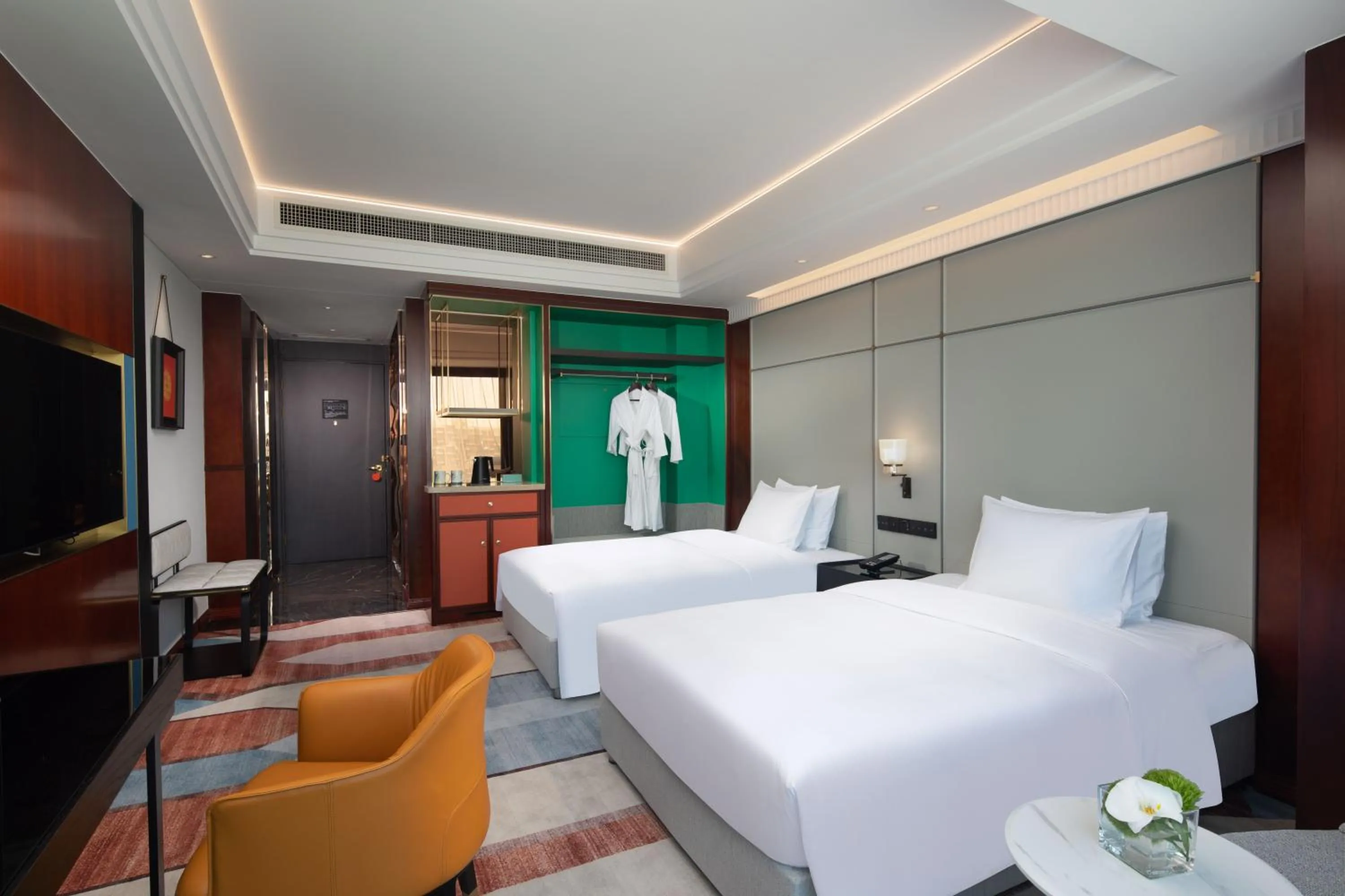 Photo of the whole room, Bed in Wanda Yi Yangzhou