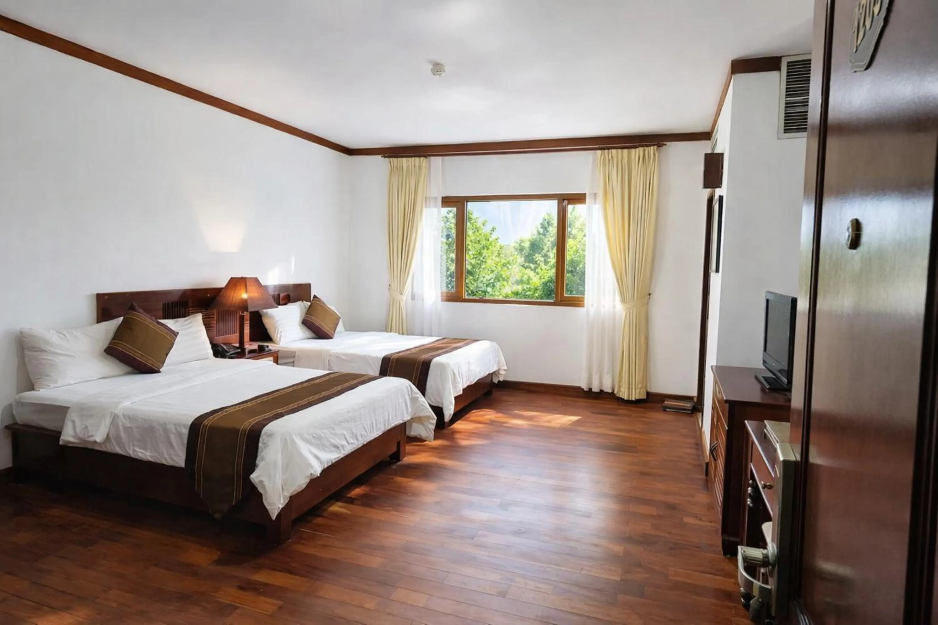 Photo of the whole room, Bed in EG Paradise Angkor Villa Hotel