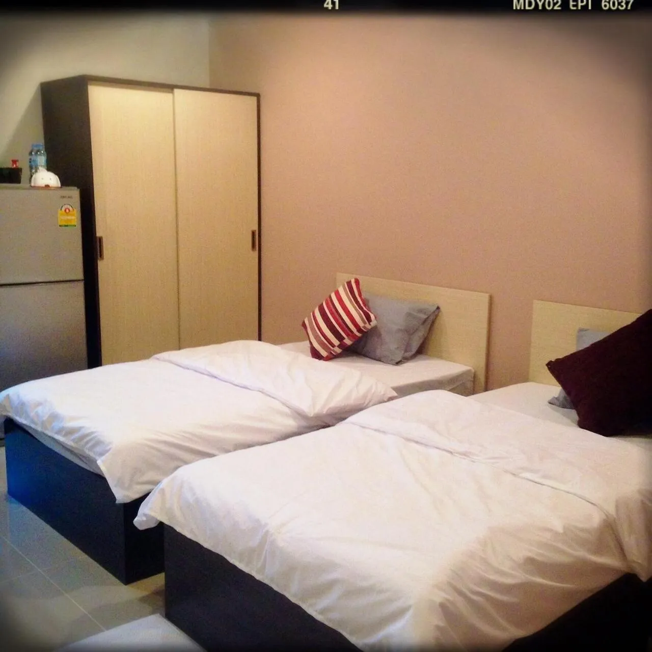 Decorative detail, Bed in At Ease Hotel Suvarnabhumi