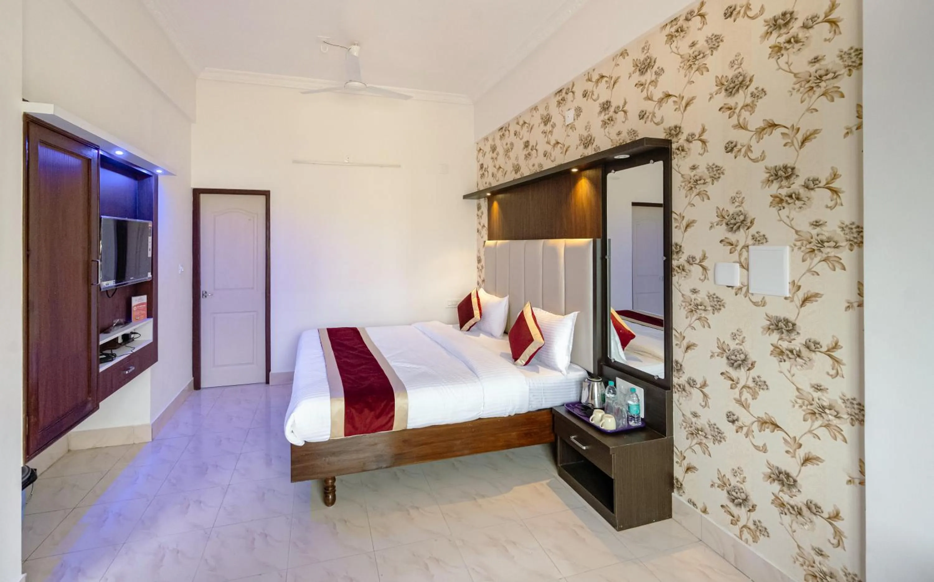 Bed in Hotel Durga International