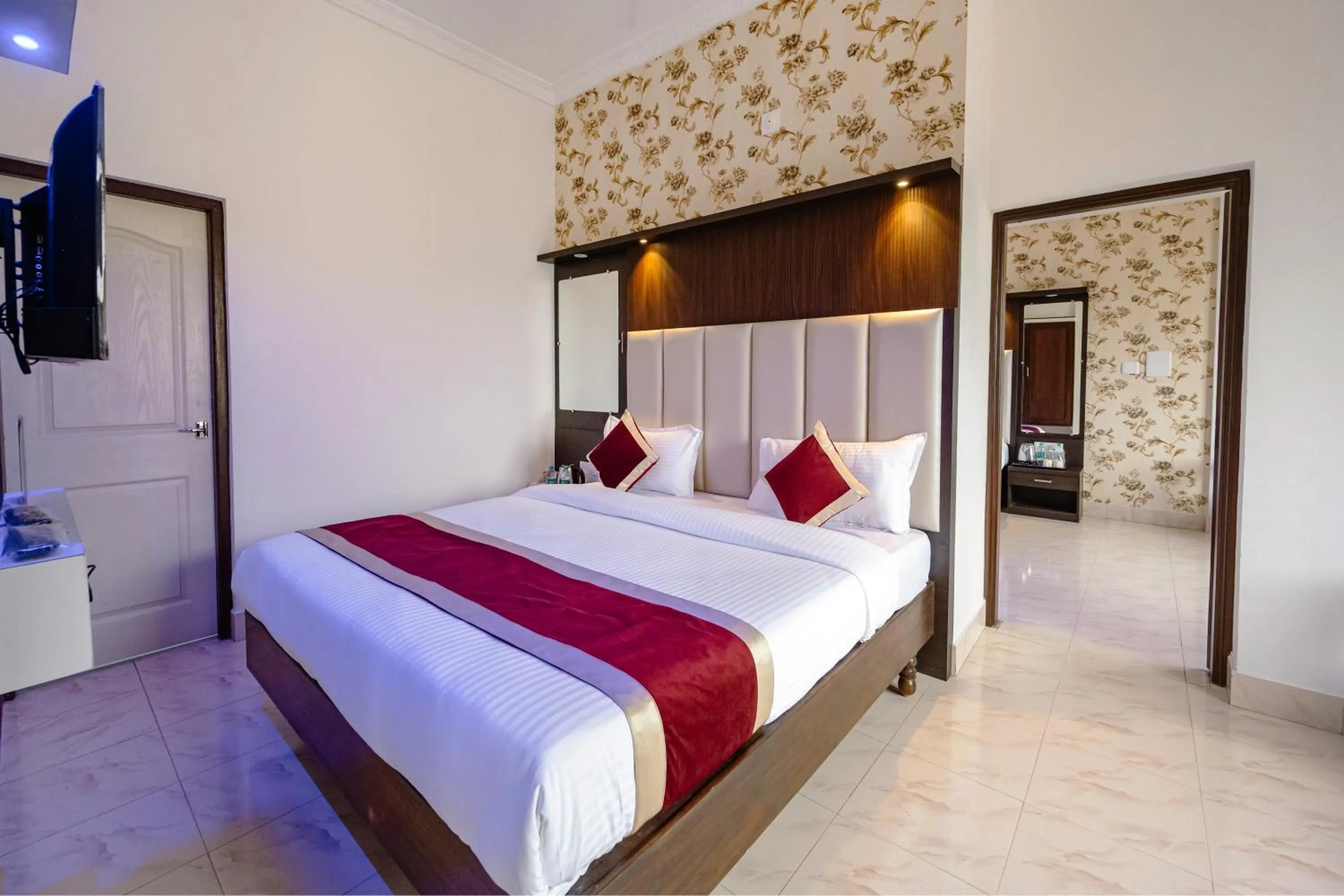 Bed in Hotel Durga International
