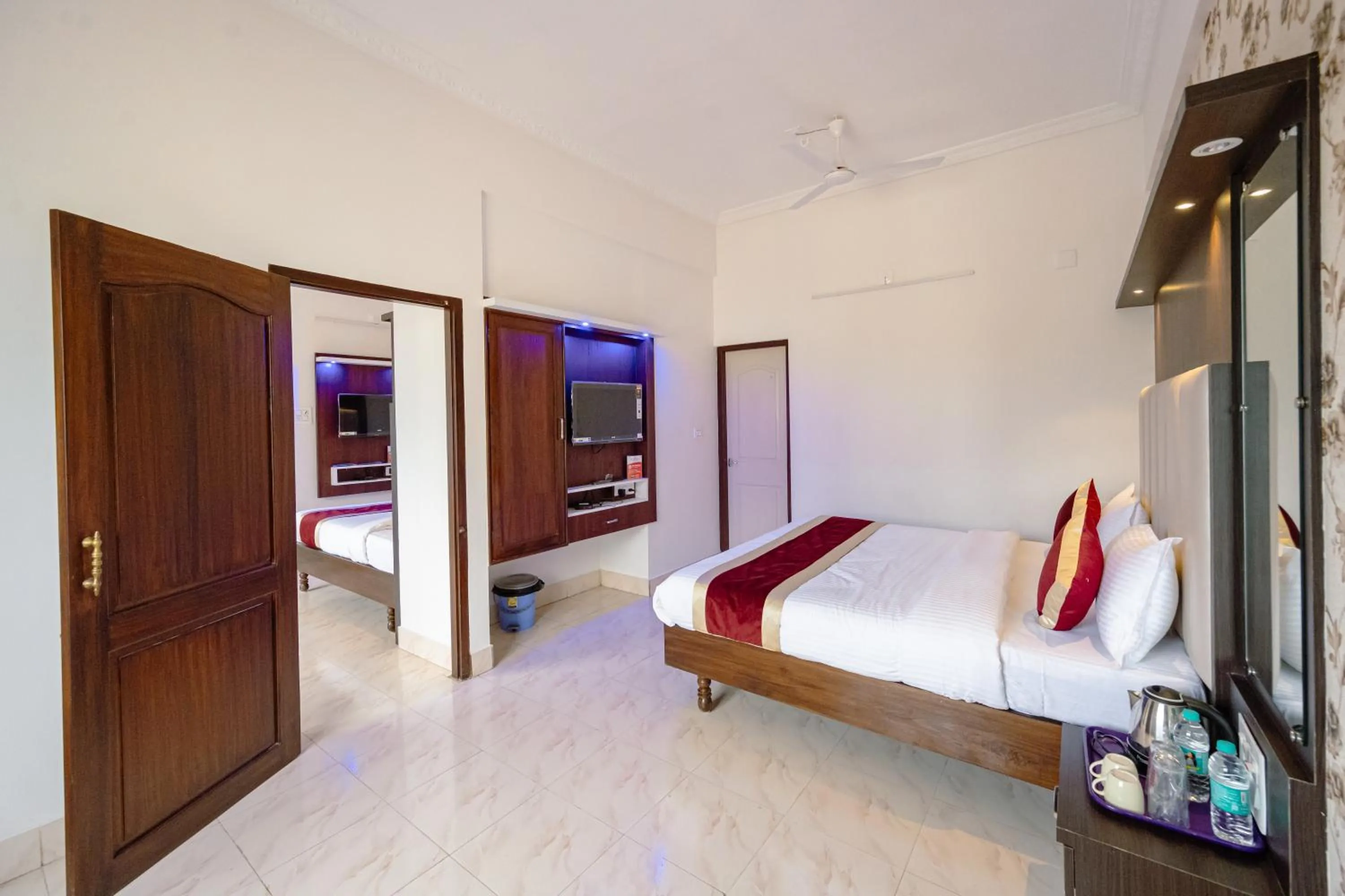 Bed in Hotel Durga International