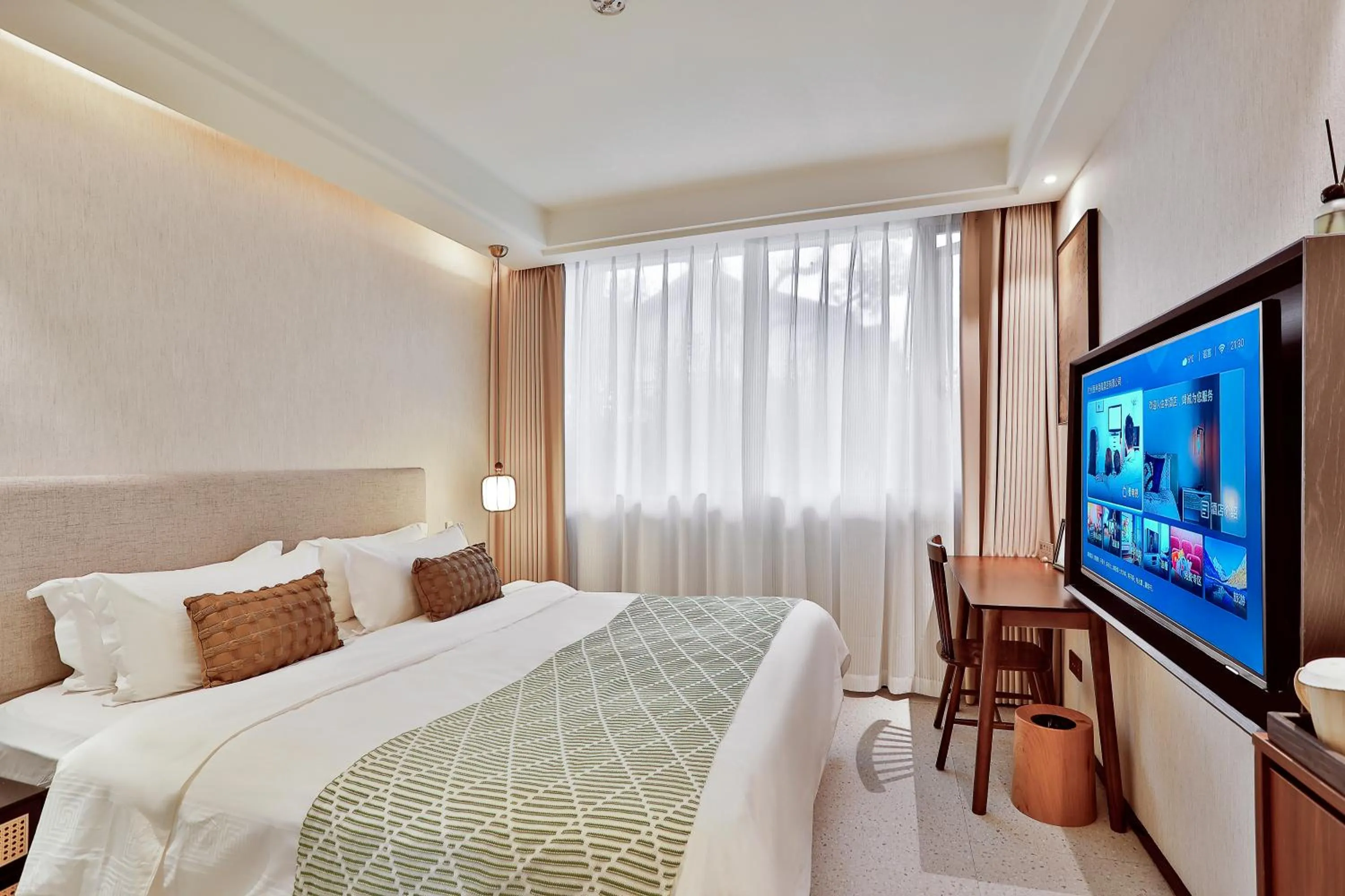 Bed in Yurong West Lake Cottage Resort Hotel Hangzhou