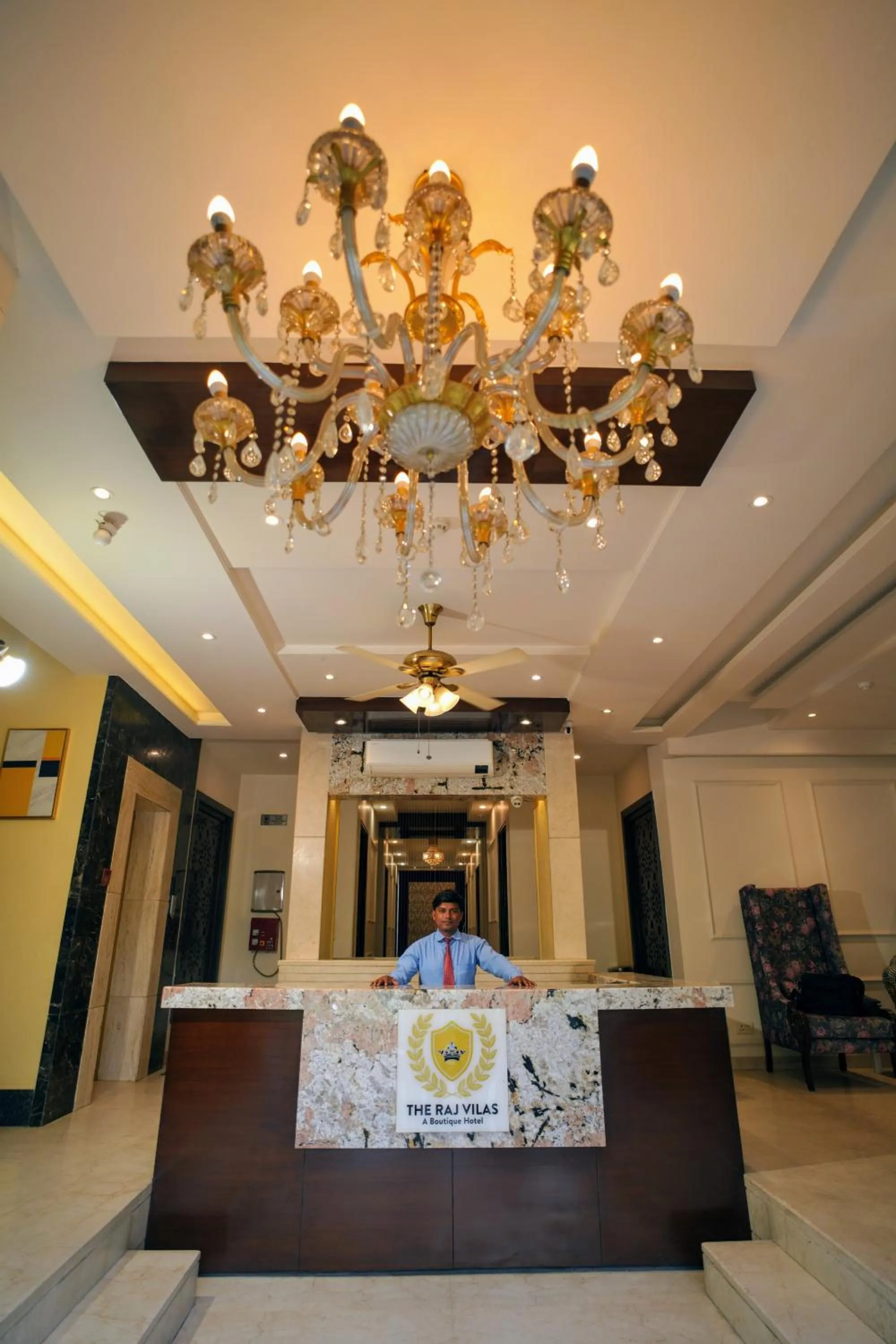 Lobby or reception in Hotel Taj Villa- Agra