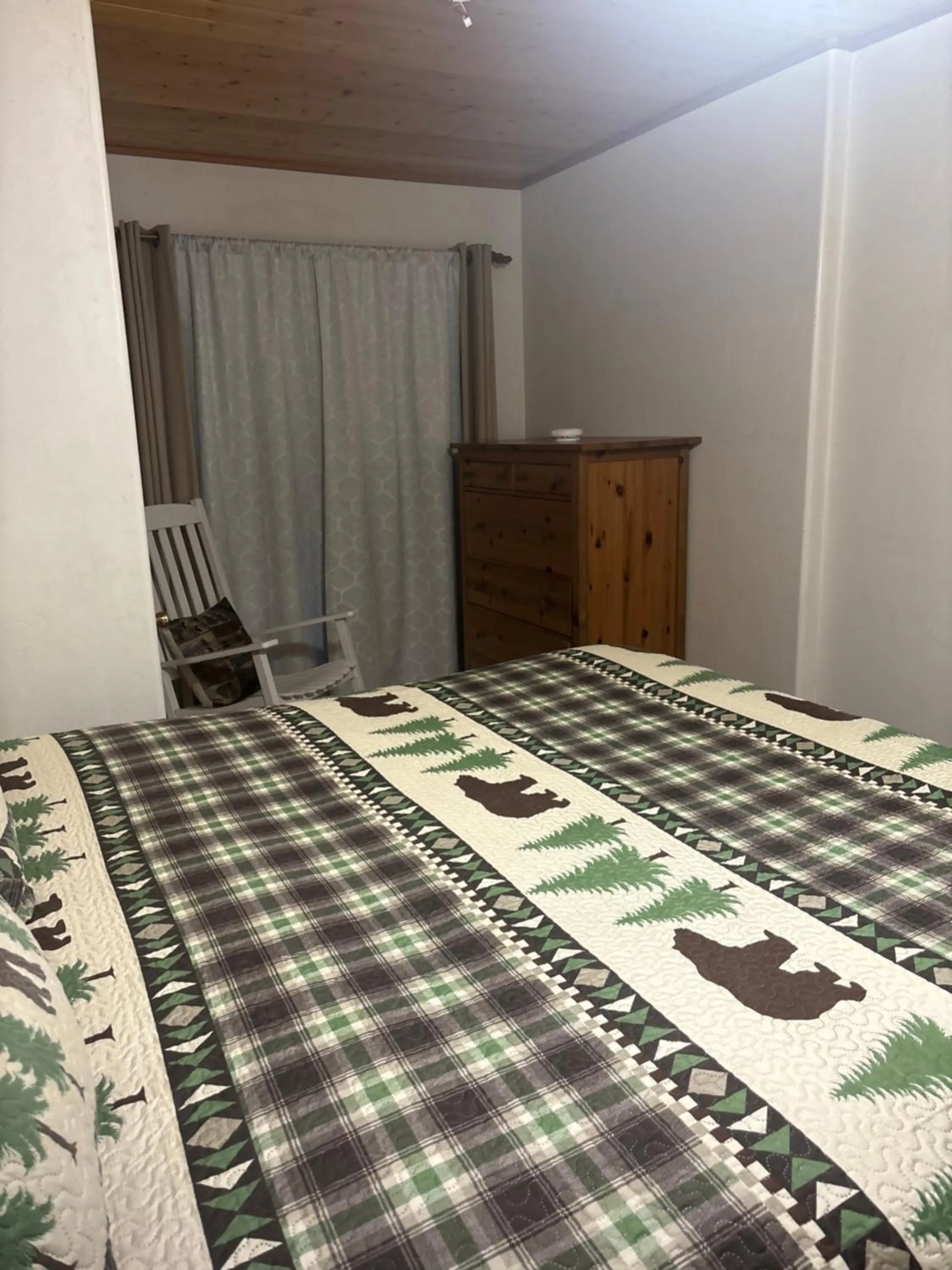 Bed in Sequoia River Front Cabins