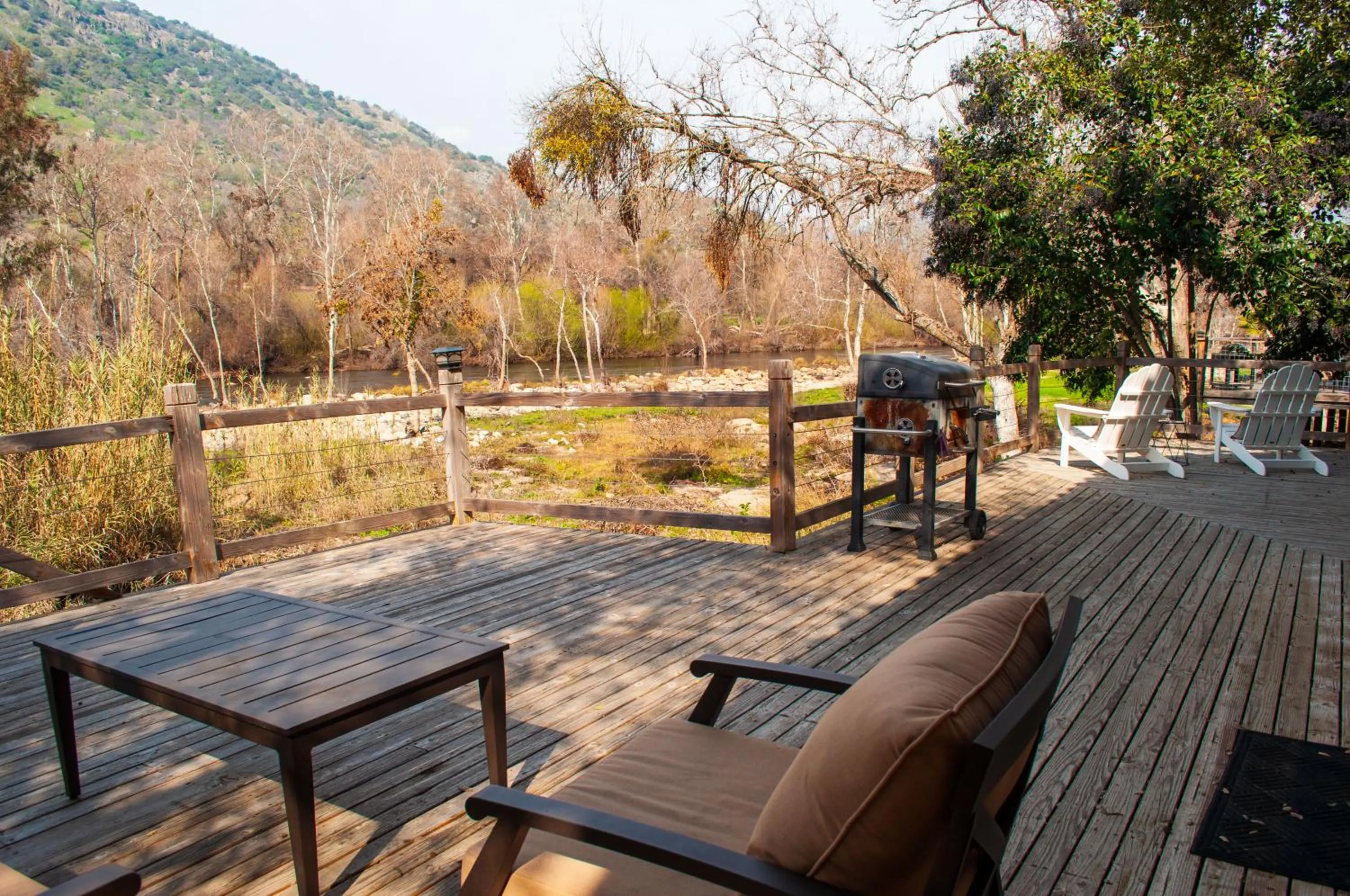 Patio in Sequoia River Front Cabins