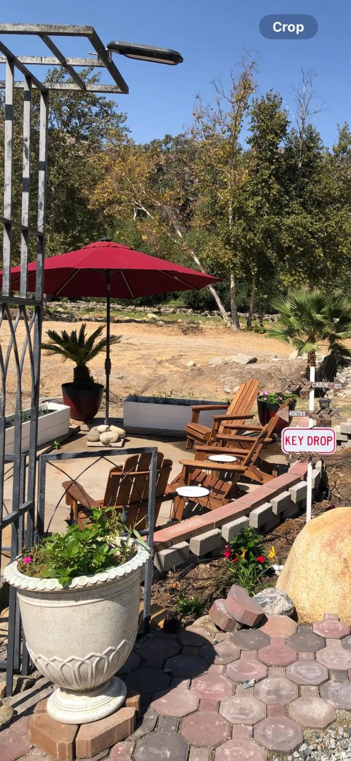 Patio in Sequoia River Front Cabins