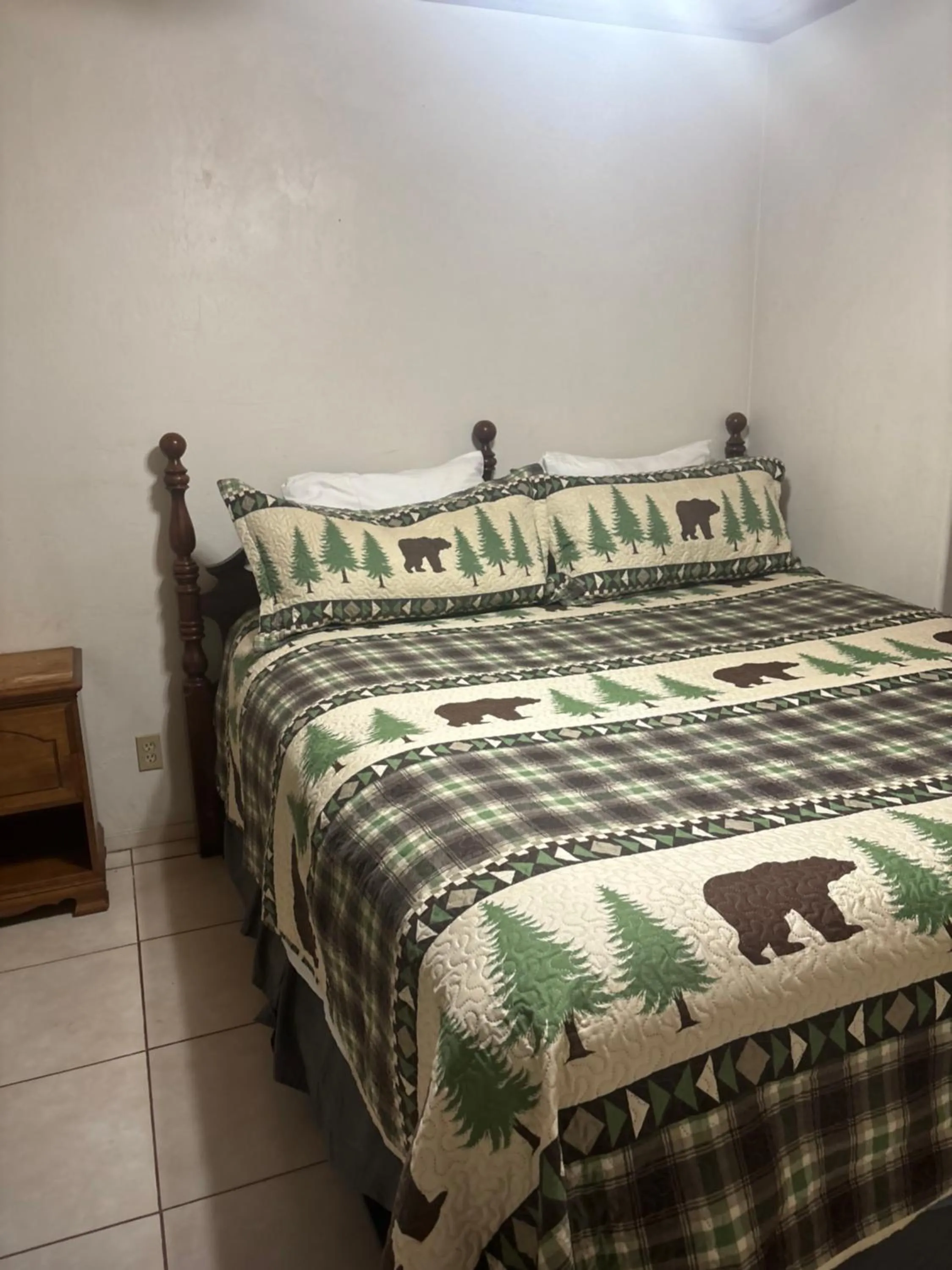 Bed in Sequoia River Front Cabins