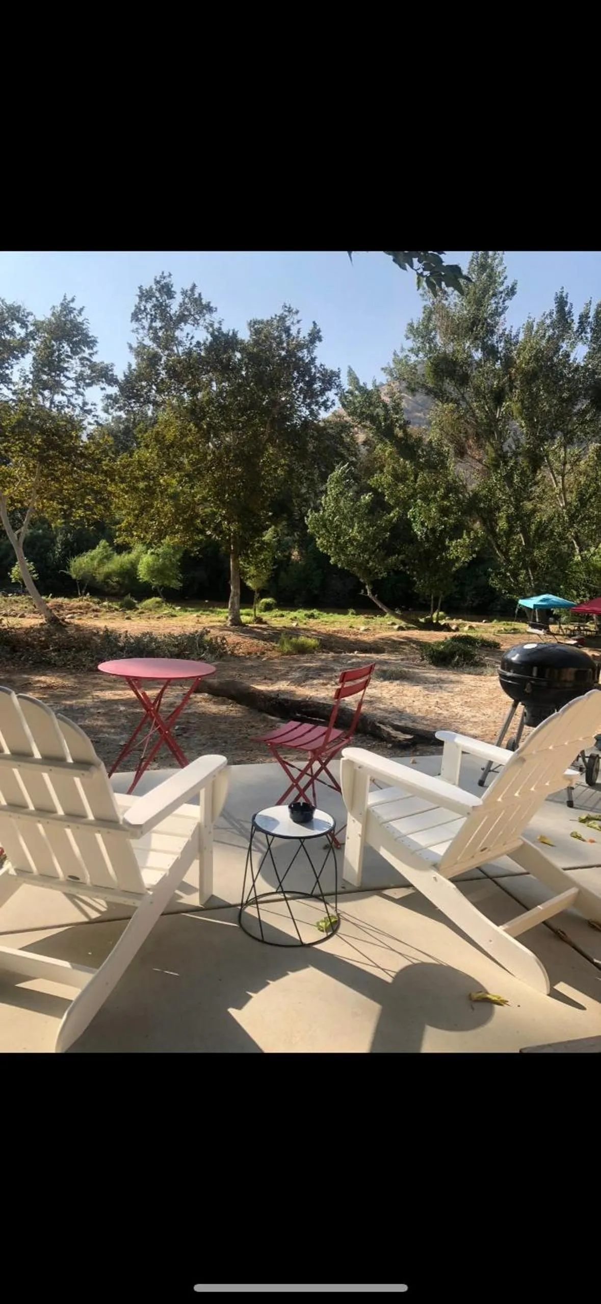 Patio in Sequoia River Front Cabins