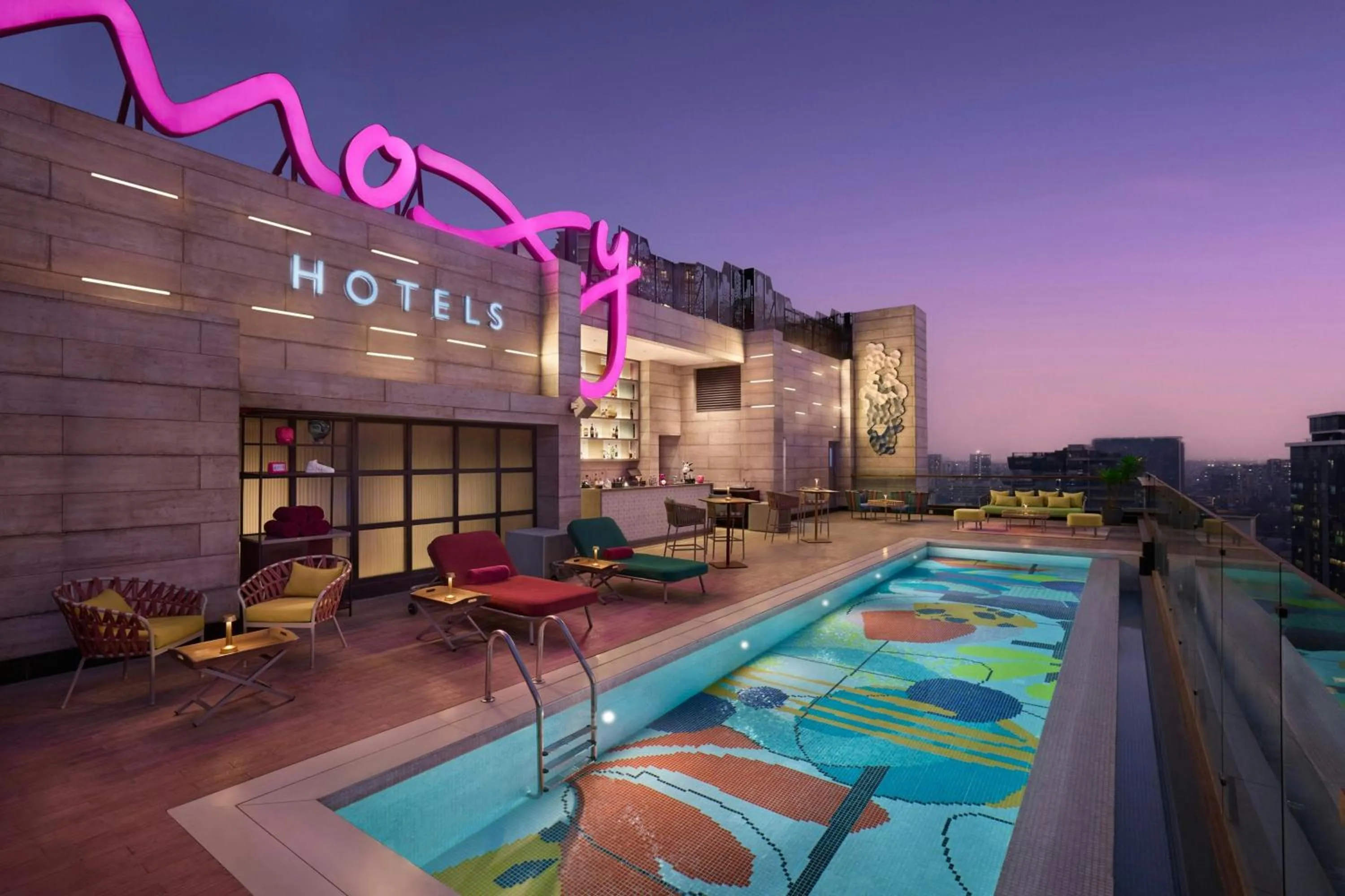 Swimming pool in Moxy Mumbai Andheri West