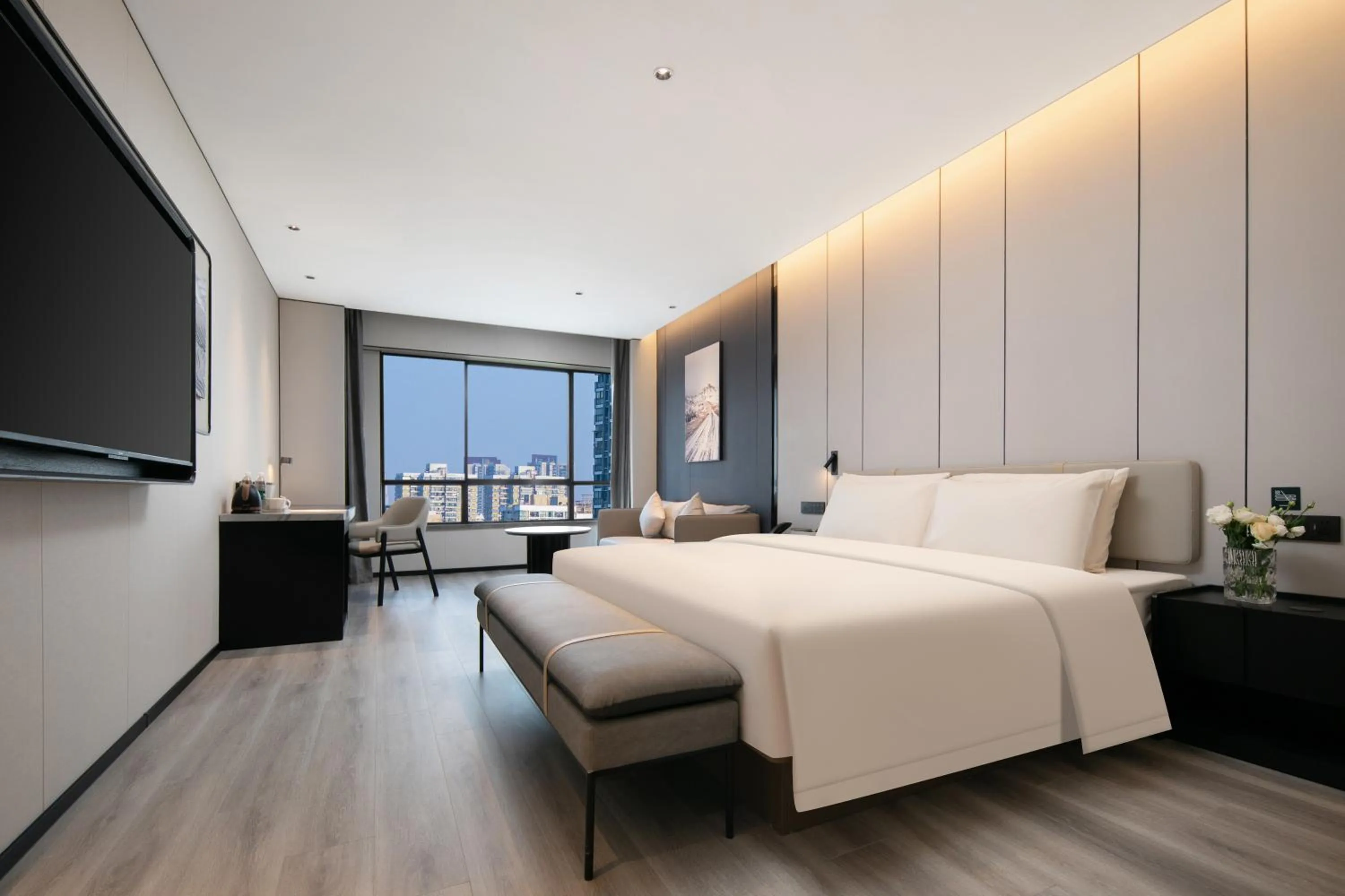 Bed in Atour Hotel Shanghai Baoshan Shangda Road